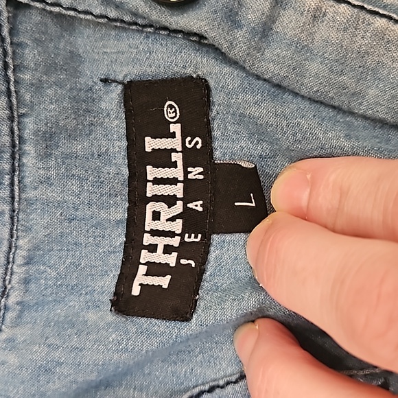 "THRILL JEANS" SZ. L, Distressed and Faded acid washed dress. Perfect condition. - Picture 9 of 16